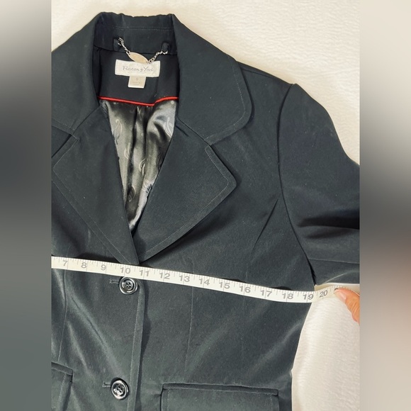 PRESTON & YORKJ Dress Coat Jacket Black 3 Button Small Career Office Fall Layer - Picture 7 of 8